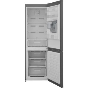 Heinner HCNF-V291XWDE++, 294 L, Clasa E, No Frost, Freezer Shield, Dozator apa, Display, Control electronic, Iluminare LED, 186 cm, Inox