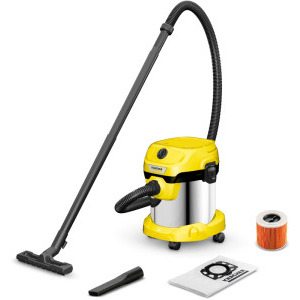 Aspirator Karcher WD 2 Plus S V-15/4/18/C, cu sac, 1000W, 15L, Galben/Negru/Argintiu