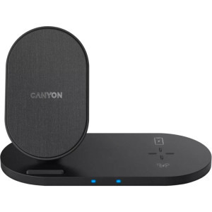 Incarcator wireless Canyon CNS-WCS202B, Wireless Qi 2-in-1 15W, Black