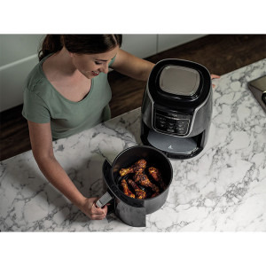 Ninja Friteuza cu aer cald AF160EU, 1750W, 5.2L, 6 functii de gatit, Negru