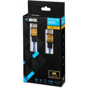 IBOX HDMI Male - HDMI Male, v2.0, 1.5m, Ethernet, albastru