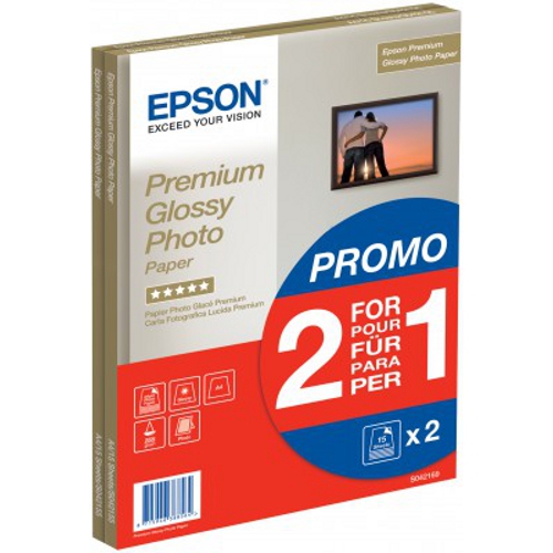 Hartie Epson Premium Photo Glossy A4 2x15 coli