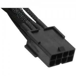 NZXT 6-pin PCI-E Male - 6+2-pin PCI-E Female, 0.25m, negru