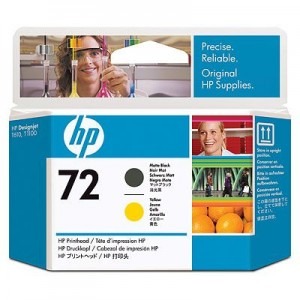 HP Printhead 72 Matte Black + Yellow