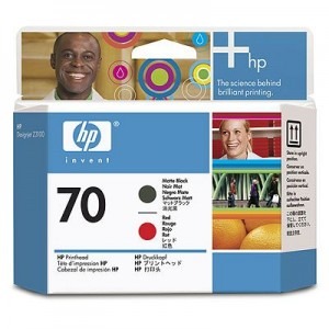 HP Printhead 70 Matte Black + Red