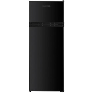 Frigider Heinner HF-H2206BKE++, 206 L, Clasa E, Termostat ajustabil, Iluminare LED, 143 cm, Negru