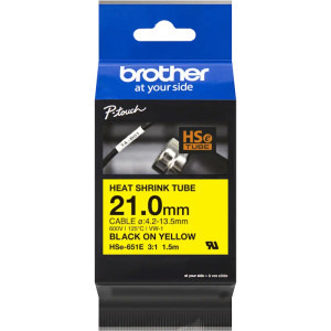 Consumabil Brother Banda termocontractabila HSe-651E 21 mm Black on Yellow