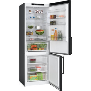 Bosch KGN49VXDT, 440 L, Clasa D, No Frost, VitaFresh XXL, FreshSense, MultiAirflow, 203 cm, Black Inox