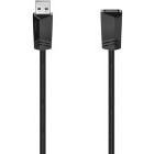 Cablu periferice Hama Extensie USB tip A 2.0 Male la USB tip A 2.0 Female, 1.5 m, Negru