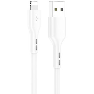 Lamtech USB Male la Lightning Male, 2.1A 1 m, White