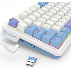 Redragon Gloria Pro White RGB Orange Switch Mecanica