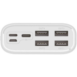 Wozinsky 30000 mAh, 4x USB, 1x USB-C, 1x Lightning, White