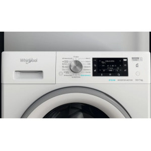 Whirlpool FFWDD1076258SVEE, Spalare 10 kg, Uscare 7 kg, 1600 RPM, Clasa B, 6th Sense, FreshCare+, Inverter, Display, Alb