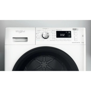 Whirlpool FFTM119X2BYEE, Pompa de caldura, 9 kg, Clasa E, Inverter, FreshCare+, 6th Sense, Alb