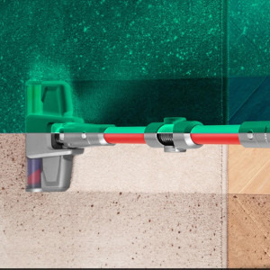 Jimmy vertical fara fir H9 Flex, motor digital fara perii de 550W, baterie detasabila, tub metalic flexibil, Rosu, 0.6L