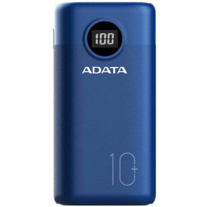 ADATA P10000QCD, 10000 mAh, 2x USB, 1x USB-C, 3A, Quick Charge 3.0, Dark Blue