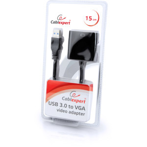Gembird 1x USB 3.0 Male - 1x VGA Female, 0.15 m, negru