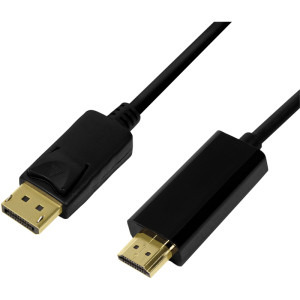 Logilink DisplayPort v1.2 Male - HDMI Male, 1m, negru