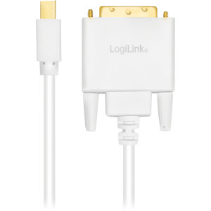 Logilink Mini DisplayPort v1.2 Male - DVI-D Male, 1.8m, alb