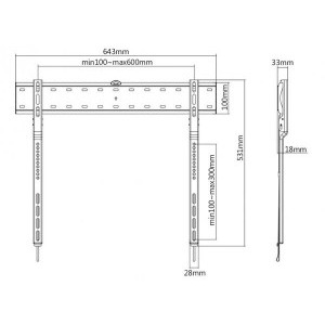 SBOX PLB-7036F 43 - 80 inch, negru