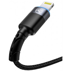 Tellur USB Male la Lightning Male, Led, Nailon, 2 m, Black