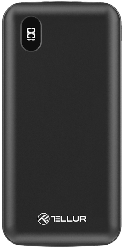 Baterie externa Tellur PD100, 10000mAh, 2x USB, 1x USB-C, 3A, QuickCharge 3.0, PowerDelivery 3.0, 18W, Black