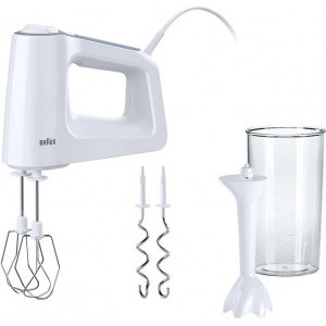 Braun Mixer de mana HM3105WH, 500W, 0.6L, Alb/Gri