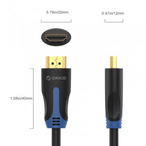Orico HDMI Male - HDMI Male, v1.4, 2m, negru