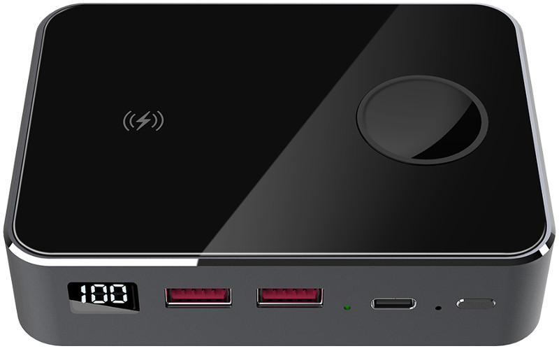 Baterie externa Prestigio Graphene PD Pro Watch Edition, 20000 mAh, 2x USB, 1x USB-C, Wireless, Black