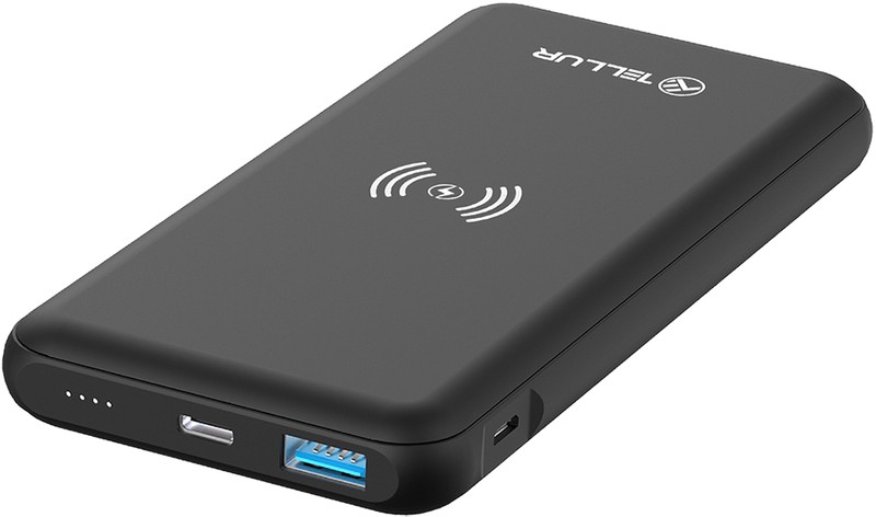 Baterie externa Tellur PDW102, 10000 mAh, 1x USB, 1x USB-C, Wireless Qi, 18W, Black