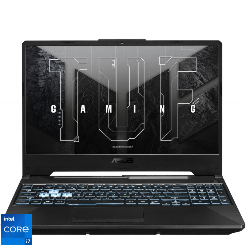 Laptop ASUS Gaming 15.6” TUF F15 FX506HM, FHD 144Hz, Procesor Intel® Core™ i7-11800H (24M Cache, up to 4.60 GHz), 16GB DDR4, 1TB SSD, GeForce RTX 3060 6GB, No OS, Graphite Black ASUS imagine noua idaho.ro