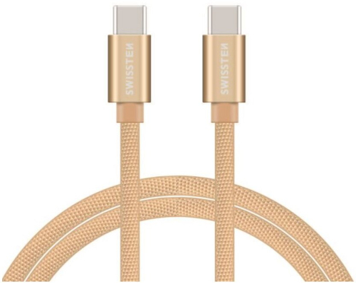 Cablu periferice Swissten USB-C 2.0 Male la USB-C 2.0 Male, 1.2 m, Auriu