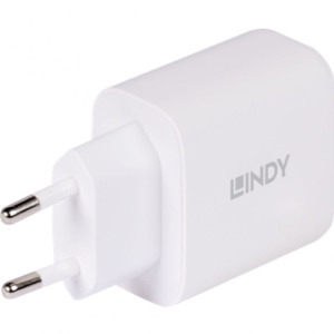 LINDY 1x USB, 1x USB-C, 65W, White