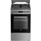 Aragaz Beko FSM52331TXDS, Mixt, 4 arzatoare, Sistem de siguranta, Aprindere integrata, SteamShine Cleaning, 3D Cooking, Grill, Clasa A, 50 cm, Inox