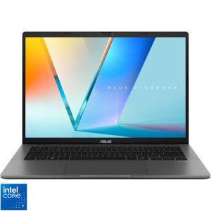 Laptop ASUS 14 Vivobook S14 S3407VA, WUXGA, Procesor Intel® Core™ 7 240H (24M Cache, up to 5.20 GHz), 16GB DDR5, 1TB SSD, Intel Graphics, No OS, Matte Gray