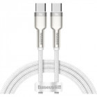 Cablu de date / adaptor Baseus Cafule CATJK-C02, USB-C Male la USB-C Male, 1 m, White