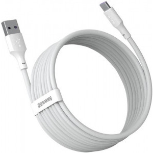Baseus TZCATZJ-02, USB Male la USB-C Male, 1.5 m, White, 40W, amperaj maxim suportat 5A (set 2 bucati)