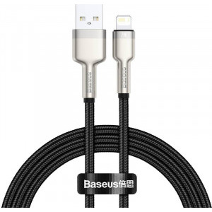 Cablu de date / adaptor Baseus Cafule Metal CALJK-B01, USB Male la Lightning Male, 2 m, Black