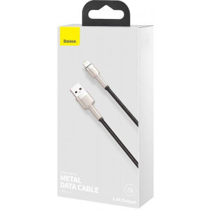 Baseus Cafule Metal CALJK-B01, USB Male la Lightning Male, 2 m, Black