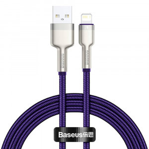 Cablu de date / adaptor Baseus Cafule Metal, CALJK-B05, USB Male la Lightning Male, 2 m, Purple