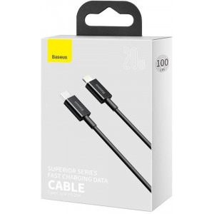 Baseus Superior CATLYS-A01, USB-C Male la Lightning Male, 1 m, Black