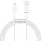 Cablu de date / adaptor Baseus Superior CALYS-A02, USB Male la Lightning Male, 1 m, White