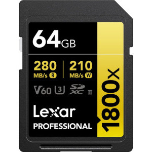 Lexar SDXC Pro Gold 1800x UHS-II 64GB