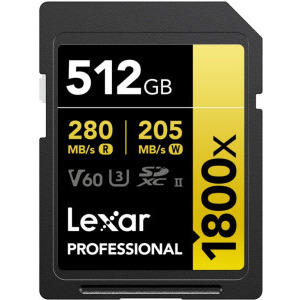 Lexar SDXC Pro Gold 1800x UHS-II 512GB