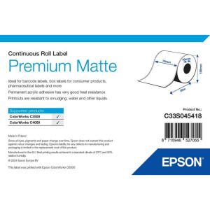 Consumabil Epson Rola continua etichete mate premium C33S045418, 76 mm x 35 m