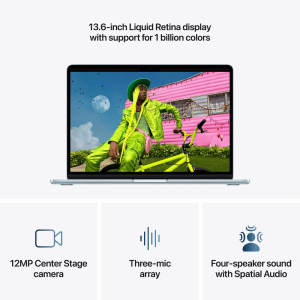 Apple 13.6'' MacBook Air 13 with Liquid Retina, Apple M5 chip (10-core CPU), 16GB, 1TB SSD, Apple M5 10-core GPU, macOS, Sky Blue, INT keyboard, 2026