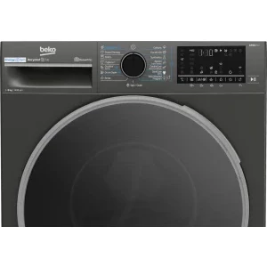 Beko B7WFU68418MB2 ES, 8 kg, 1400 RPM, Clasa A, ProSmart Inverter, EnergySpin, SteamCure, AquaWave, Gri