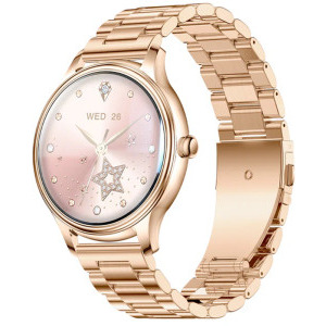 SmartWatch COLMi L28 auriu, curea din otel auriu
