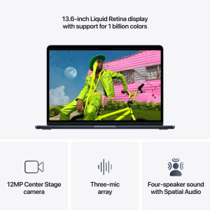 Apple 13.6'' MacBook Air 13 with Liquid Retina, Apple M5 chip (10-core CPU), 32GB, 2TB SSD, Apple M5 10-core GPU, macOS, Midnight, INT keyboard, 2026
