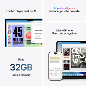 Apple 13.6'' MacBook Air 13 with Liquid Retina, Apple M5 chip (10-core CPU), 32GB, 2TB SSD, Apple M5 10-core GPU, macOS, Silver, INT keyboard, 2026